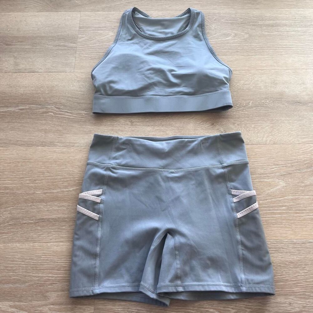 Fabletics Women's Grey and Blue Shorts